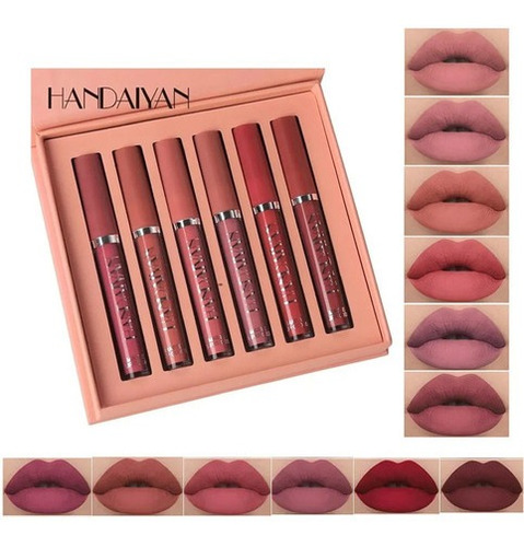 Set De Maquillaje 6pcs Lápiz Labial Líqu - g a $903