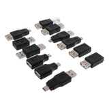 12 Conectores Usb 2.0 Otg, Usb-a Macho/hembra A Micro-b