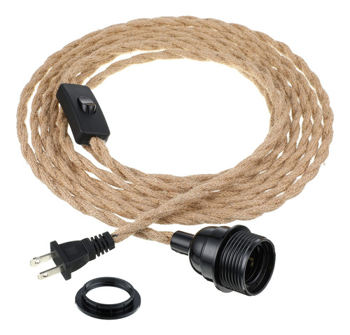 Cable Luz Colgante 15ft, Kit Enchufe Con Interruptor, Vintag