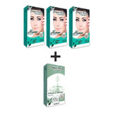 3 Kit Henna P/sobrancelhas Super Bella + Solução De Mistura