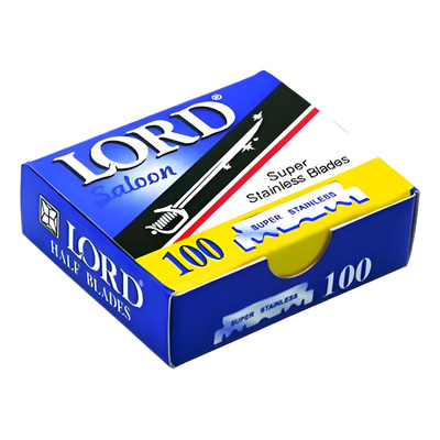 Lâminas 1/2 Para Barbeadores Navalha 100un Inox Azul - Lord