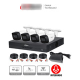 Kit Cctv Dahua 4 Cámaras 5 Megapixeles Con Audio