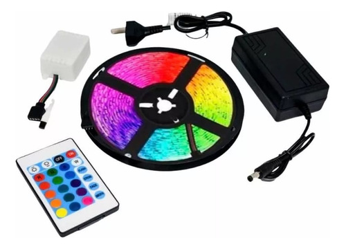 Tira Luces Led 5050 Rgb 5mts Kit Completo 16 Colores Efectos