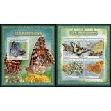 2016 Insectos- Mariposas- Rep Niger (2 Bloques) Mint