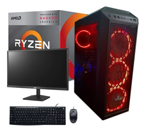 Pc Gamer Ryzen 5 Radeon 16gb Ssd 250gb Monitor 22 