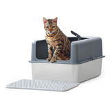 Pawque Xl - Caja De Arena Para Gatos De Acero Inoxidable Con