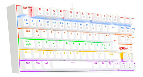 Teclado Redragon Kumara K552 Rainbow Blanco Switch Rojo