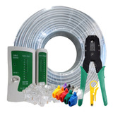 Kit Cable Utp Cat5e 50m,tester,pinza,50rj45,50botas Exterior