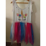 Vestido Disfraz De Nena De Unicornio Multicolor