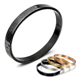 Pulseira Bracelete Pai Nosso Aço 316l Ouro Prata Rosê Preto