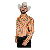 Camisa Vaquera Hombre Icy Denver Franjas Amarillo
