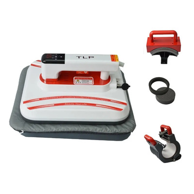 Plancha 5 En 1 Lx Tlp Sublimar Tazas Playeras Gorra Vinil M Blanco/rojo