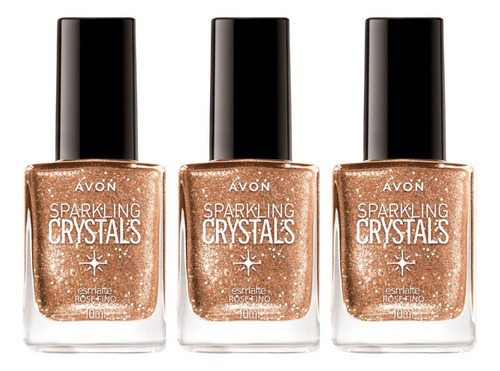 Esmalte Sparkling Crystal 10ml Avon Kit 3 Unidades