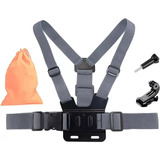 Arnés De Pecho Gris + Soporte + Tornillo + Bolsa Para Gopro