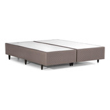 Base Cama Box Herval King Lucca, 39x193x203 Cm, Marrom Claro