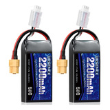 Urgenex Bateria Lipo De 7.4 V 2200 Mah 50c De Alta Tasa De D