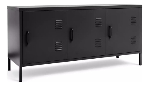 Locker Metálico 3 Hojas, Mueble Acero Industrial, Tv, Comoda