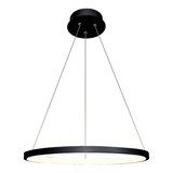 Lustre Pendente Anel Preto 1 Arco 20w 40cm Led Bivolt St459 110v/220v