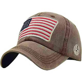 Uphily Brown Usa Gorra De Béisbol Con Bandera Estadounidense