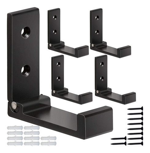 Ganchos Plegables Para Pared Negro (pack De 5)