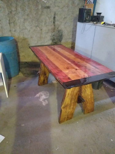 Mesa Rústica Vitrificada En Resina