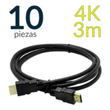 Paquete De 10 Cables Hdmi De 3 Metros Soporte 4k