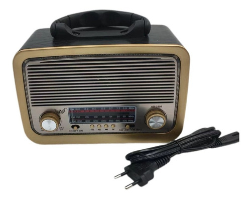 Caixa Som Antiga Radio Portátil Retro Bluetooth Am Fm Sd Usb