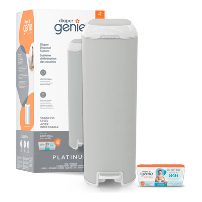 Cesto Pañales Acero Inoxidable Diaper Genie Platinum