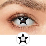 Lentes De Contacto Cosméticos Blanco Estrella Negra