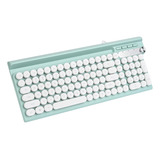 Teclado Inalámbrico Mosptnspg, Retro / White/cyan