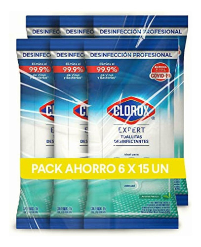 Pack Clorox Expert Toallitas Desinfectantes Aroma Fresco 15