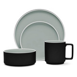 Vajilla Noritake Colortrio Graphite De 4 Piezas, Stax In