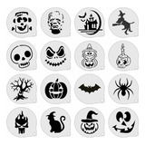 Stencil Haloween (2) Kit 16 Moldes 7x7cm