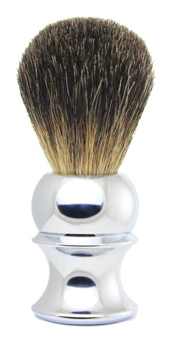 Brocha O Bledo Para Barbero Cerda 100% Natural, Base Metal