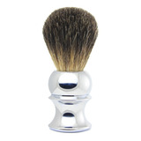 Brocha O Bledo Para Barbero Cerda 100% Natural, Base Metal