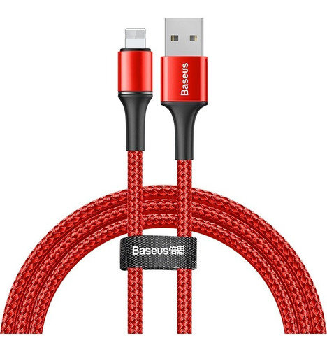 Cable Baseus Carga Rápida Usb-a 1m Para iPhone Color Rojo