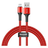 Cable Baseus Carga Rápida Usb-a 1m Para iPhone Color Rojo