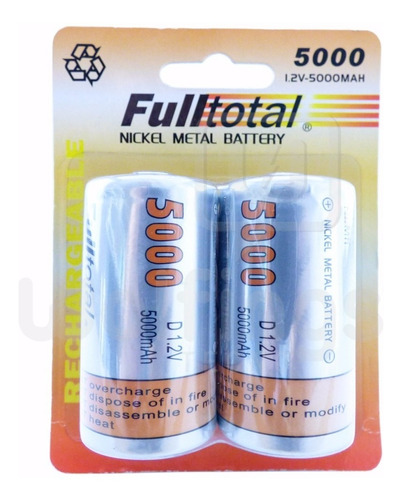 24 Pilas D Grandes Recargables 5000 Mah Larga Duracion