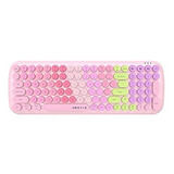 Teclado Bluetooth Para Tablet Celular Pc Multicolor Rosa