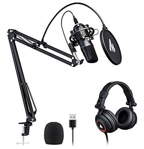 Microfono Maono, Incluye Auriculares Y Soporte