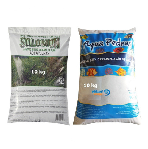 Substrato Fértil Solomon 10 Kg + Areia 10 K Aquario Plantado