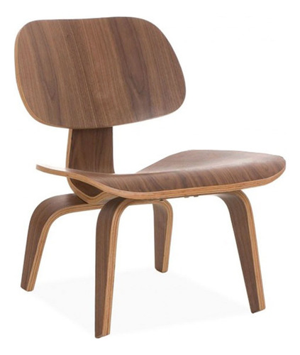 Silla Living Poltrona Madera Oscura Diseño Eames Plywood