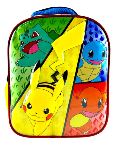 Mochila Pokemon Pikachu Original 3d Metalizada Kinder Oferta