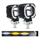 Par Faro Led Cuadrad Ojos Ángel Exploradoras Para Moto Auto