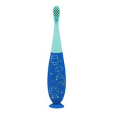 Escova Dentes Infantil Em Silicone Reutilizável Azul Marcus