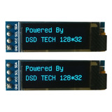 Dsd Tech 2 Pcs Iic Pantalla Oled 0.91 Pulgadas Para Arduino 