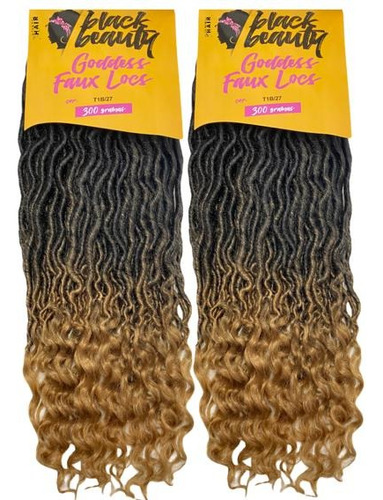 2 Ptcs Cabelo Goddes Faux Loucs Black Beauty 300gr Cor:1b-27