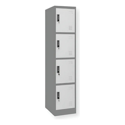 Locker Casilleros 4 Puertas Metalicos Cerradura Llave Eke Gris | MercadoLibre