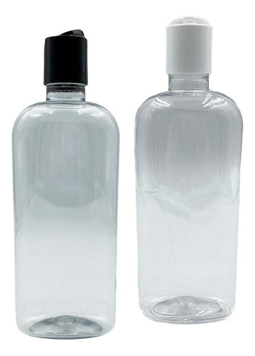 Envases Botellas Plasticos Oval 250 Ml Tapa Disco Negro X 30
