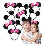 24 Diademas Orejas Ratón Mickey Mouse Mimi Fucsia Infantil 